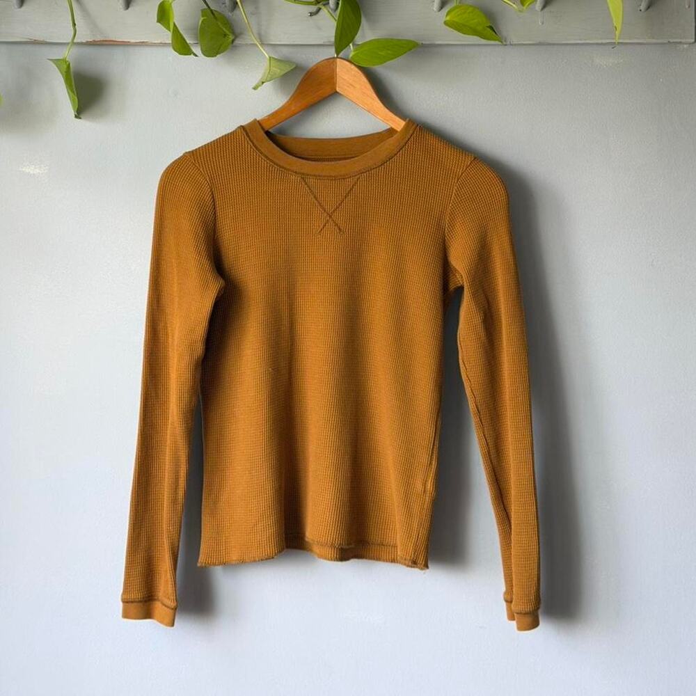 Everlane warm clay waffle knit long sleeve (XS)